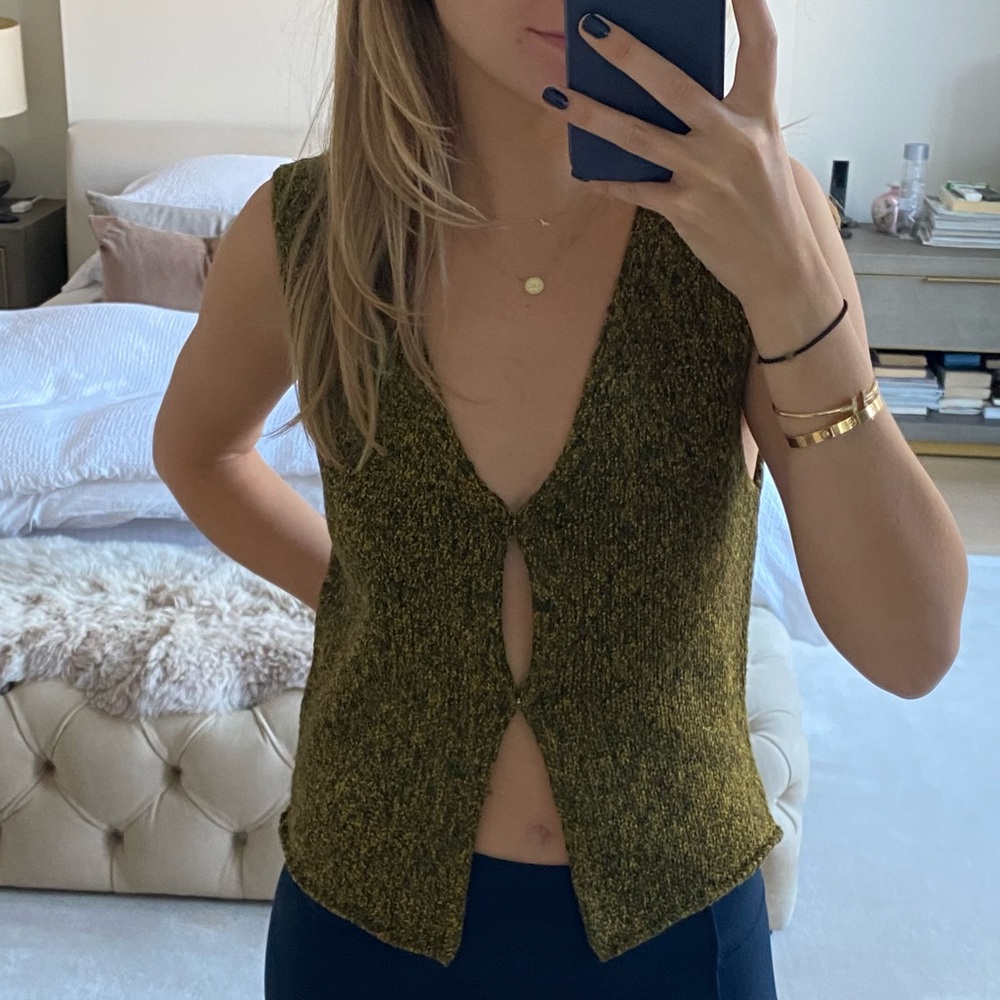 Shop Rumored Knit Vest Top in Green